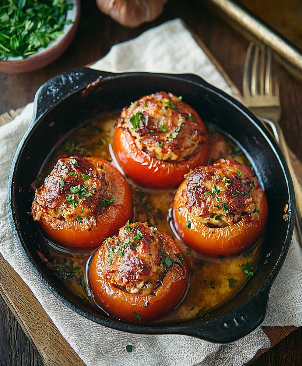 Tomates farcies au poulet