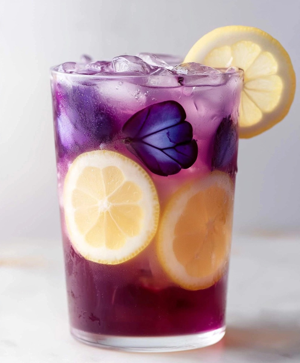 Limonade aux fleurs de pois papillon
