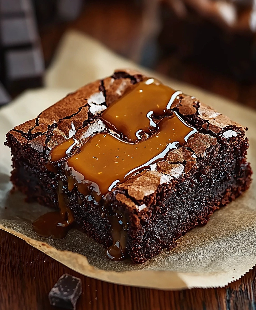 Brownie chocolat caramel beurre salé
