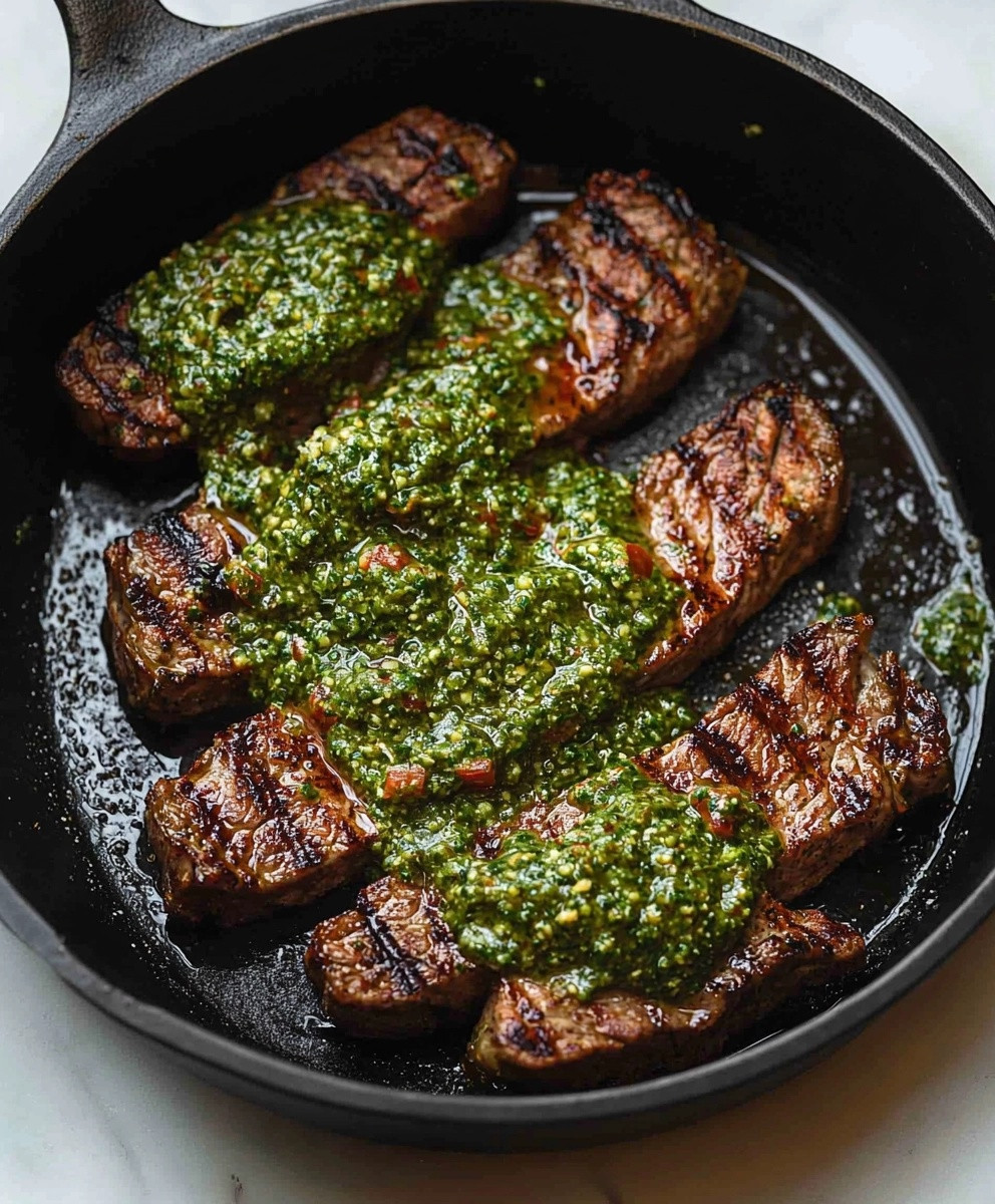 Bavettes sauce chimichurri