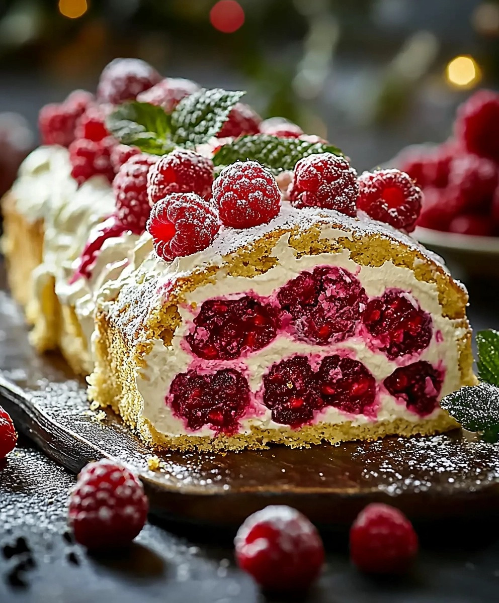 Bûche de Noël framboise mascarpone