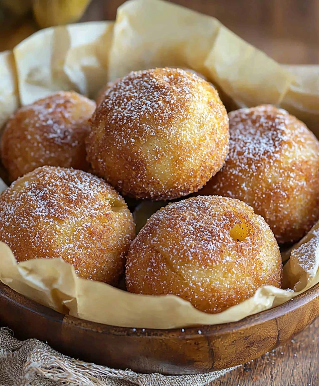 Bombes aux pommes à la friteuse