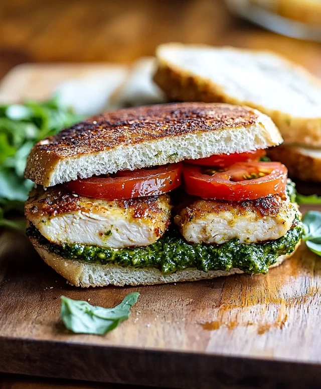 Sandwich pesto poulet escalopes