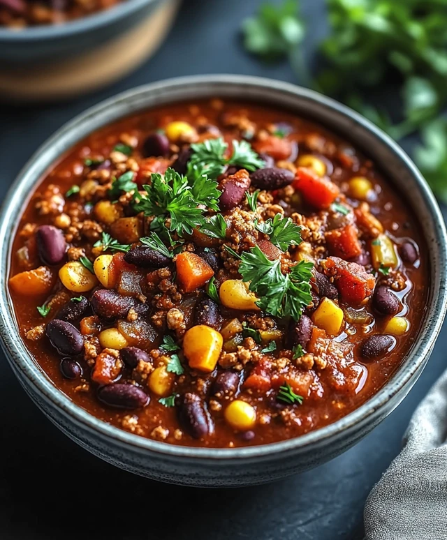 Chili végétalien savoureux