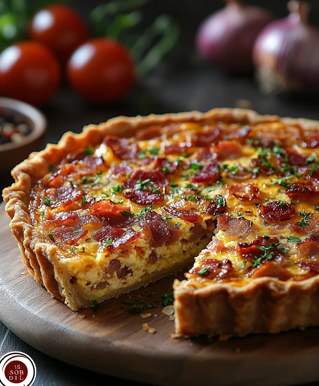 Quiche bacon cheddar oignons