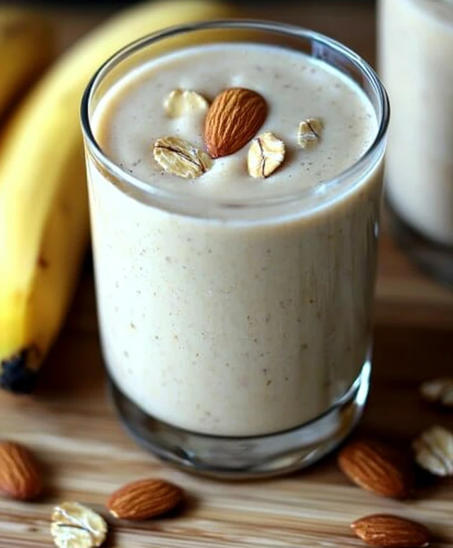 Smoothie banane avoine amande