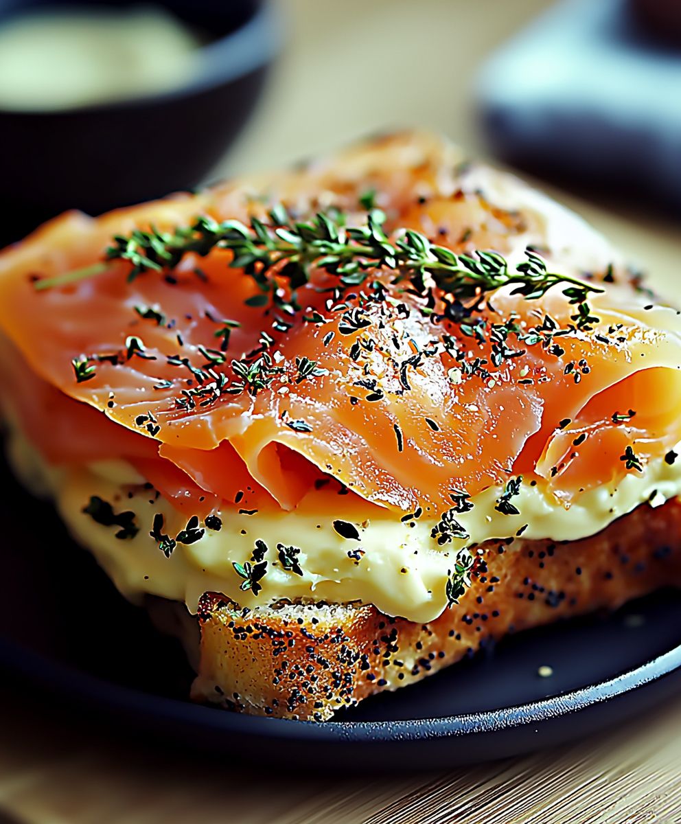 Croque saumon fumé boursin