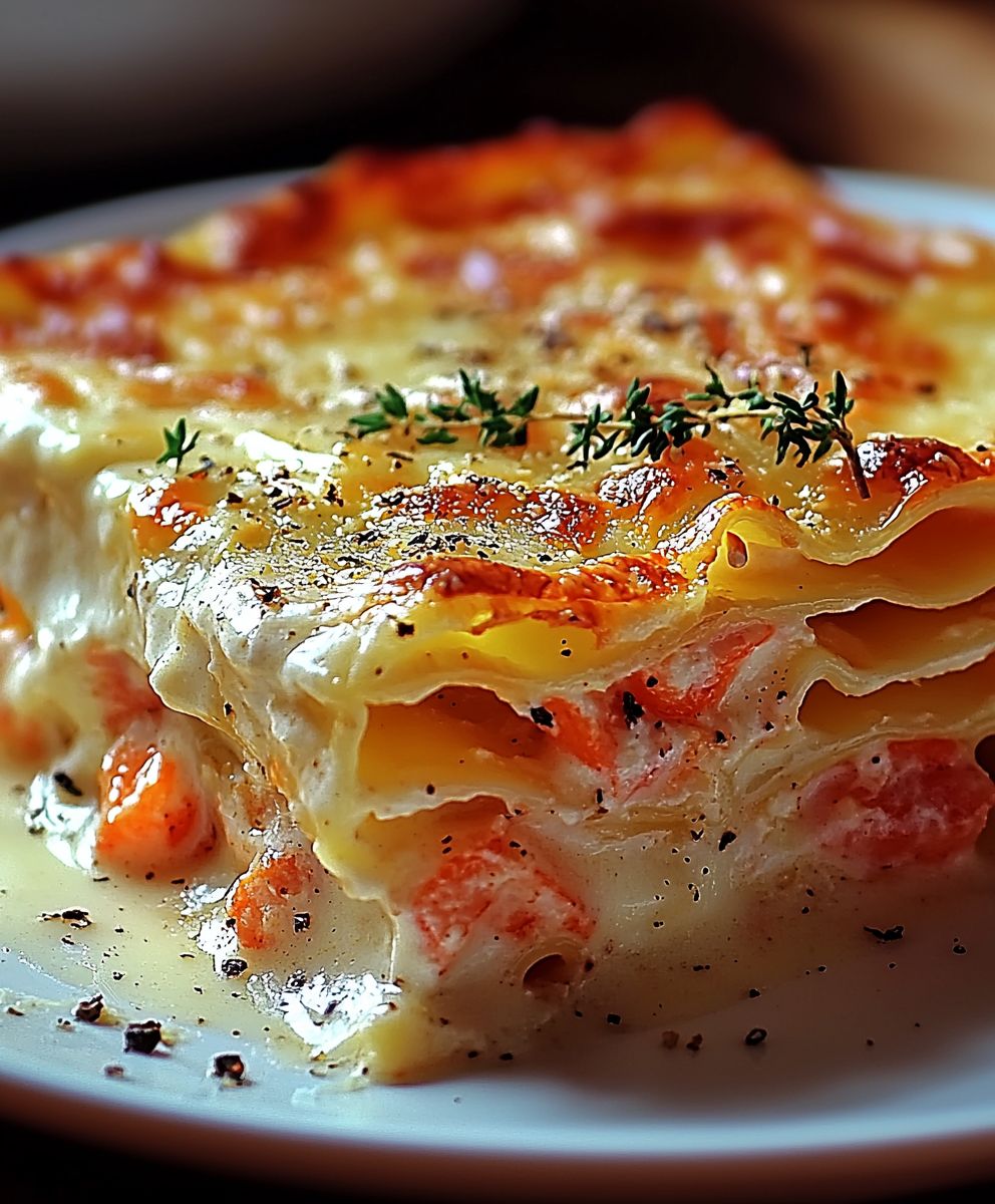 Lasagnes crémeuses fruits de mer