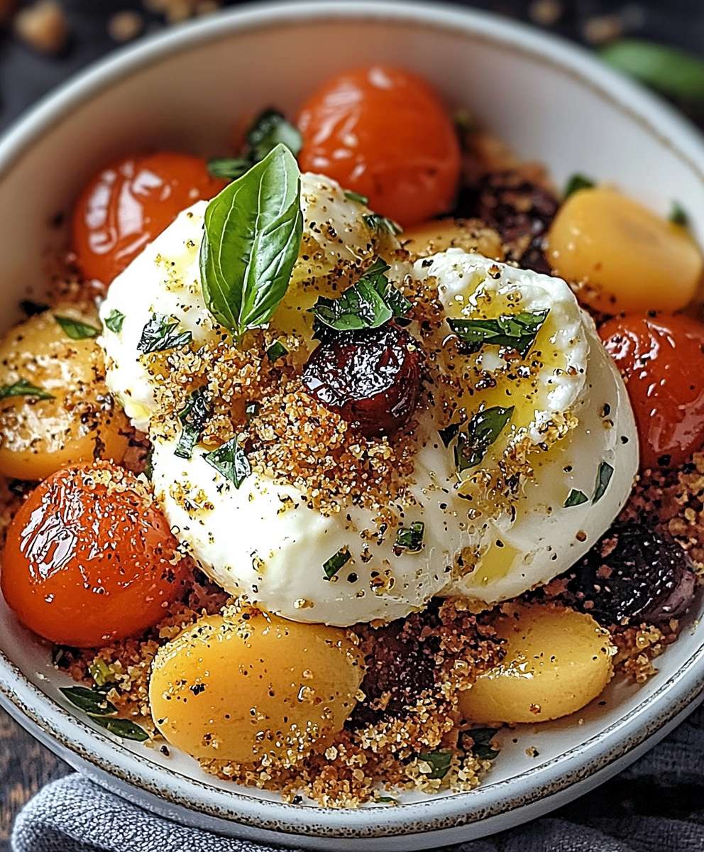 Crumble légumes burrata crémeuse