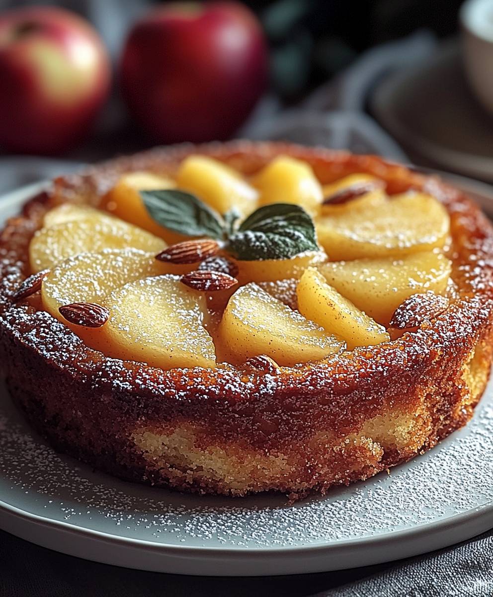 Gateau moelleux pommes amandes