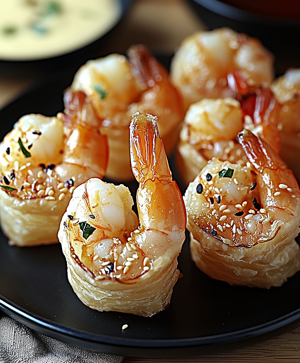 Feuilletés aux crevettes croustillants