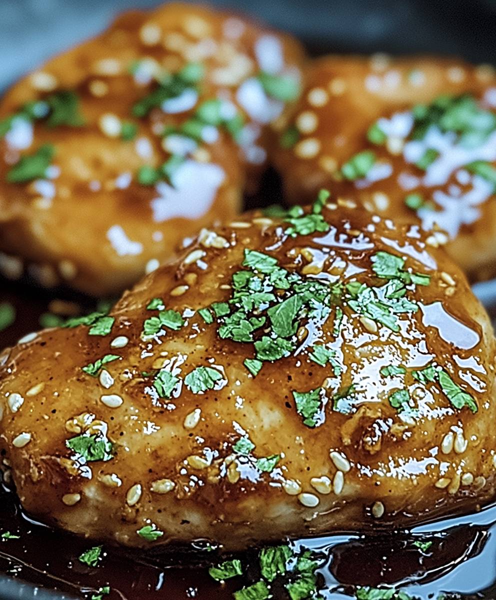 Escalopes poulet caramélisées ail miel soja