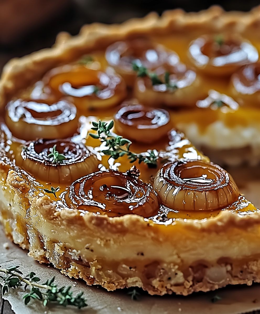 Tarte oignons caramélisés chèvre