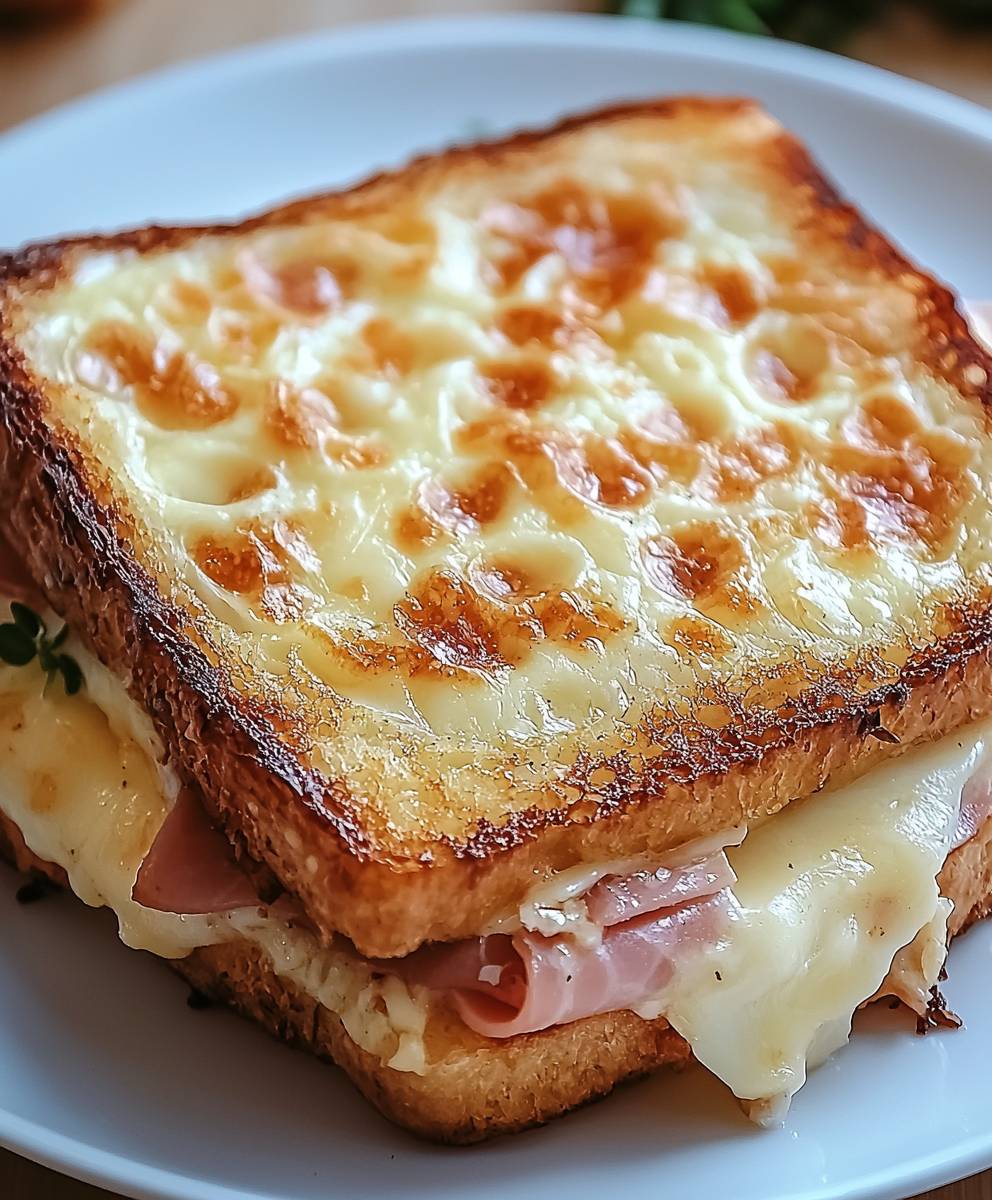 Croque au jambon gratiné four