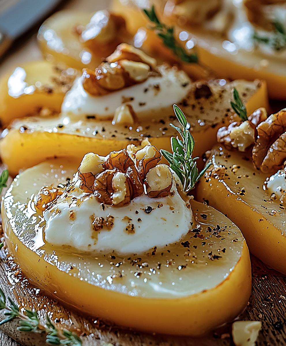 Endives poires caramélisées Roquefort noix
