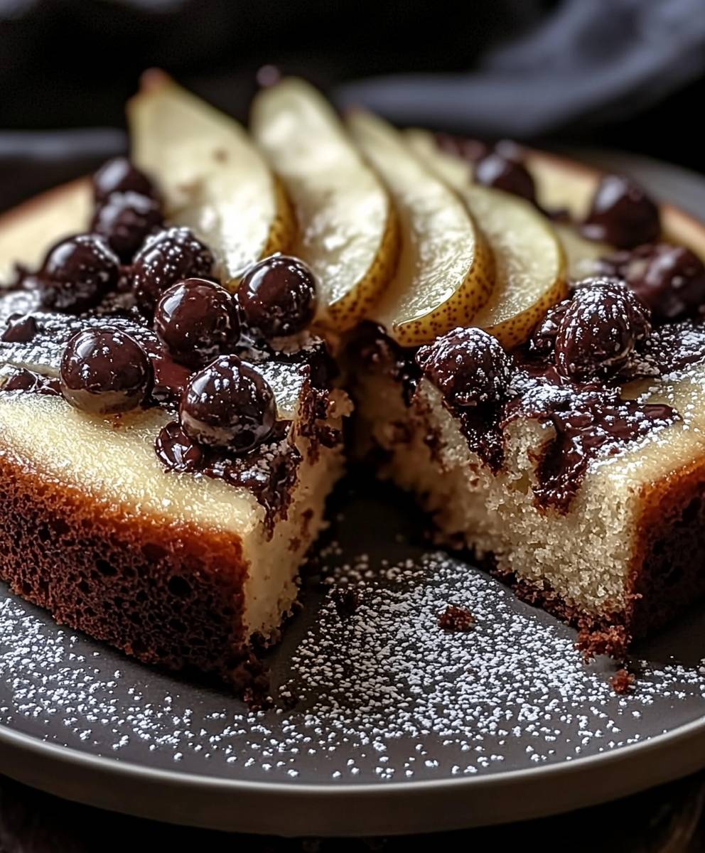 Gateau poires chocolat moelleux