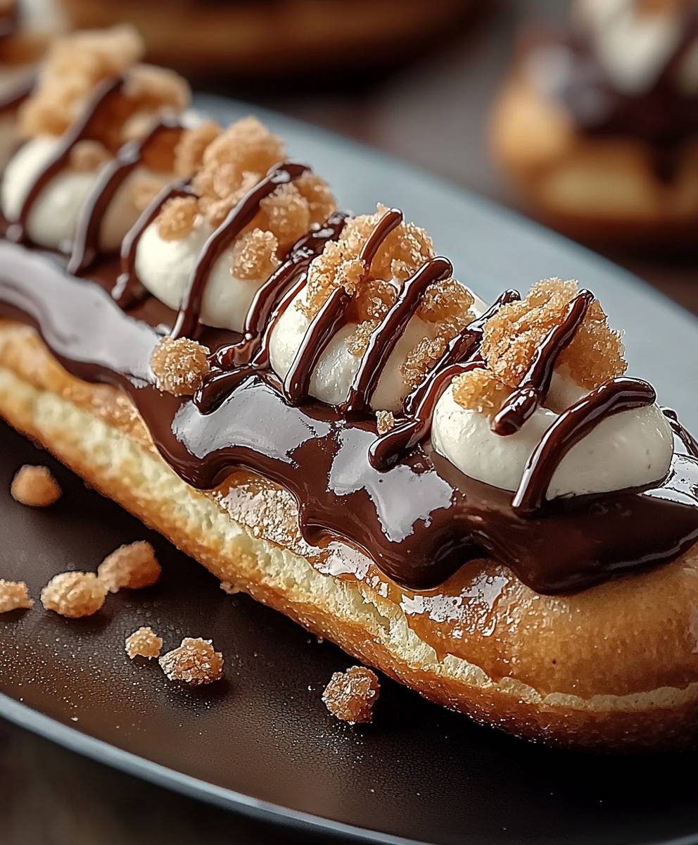Éclairs chocolat praliné pâtisserie