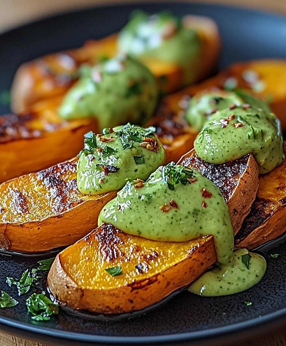 Patate douce rôtie avocat