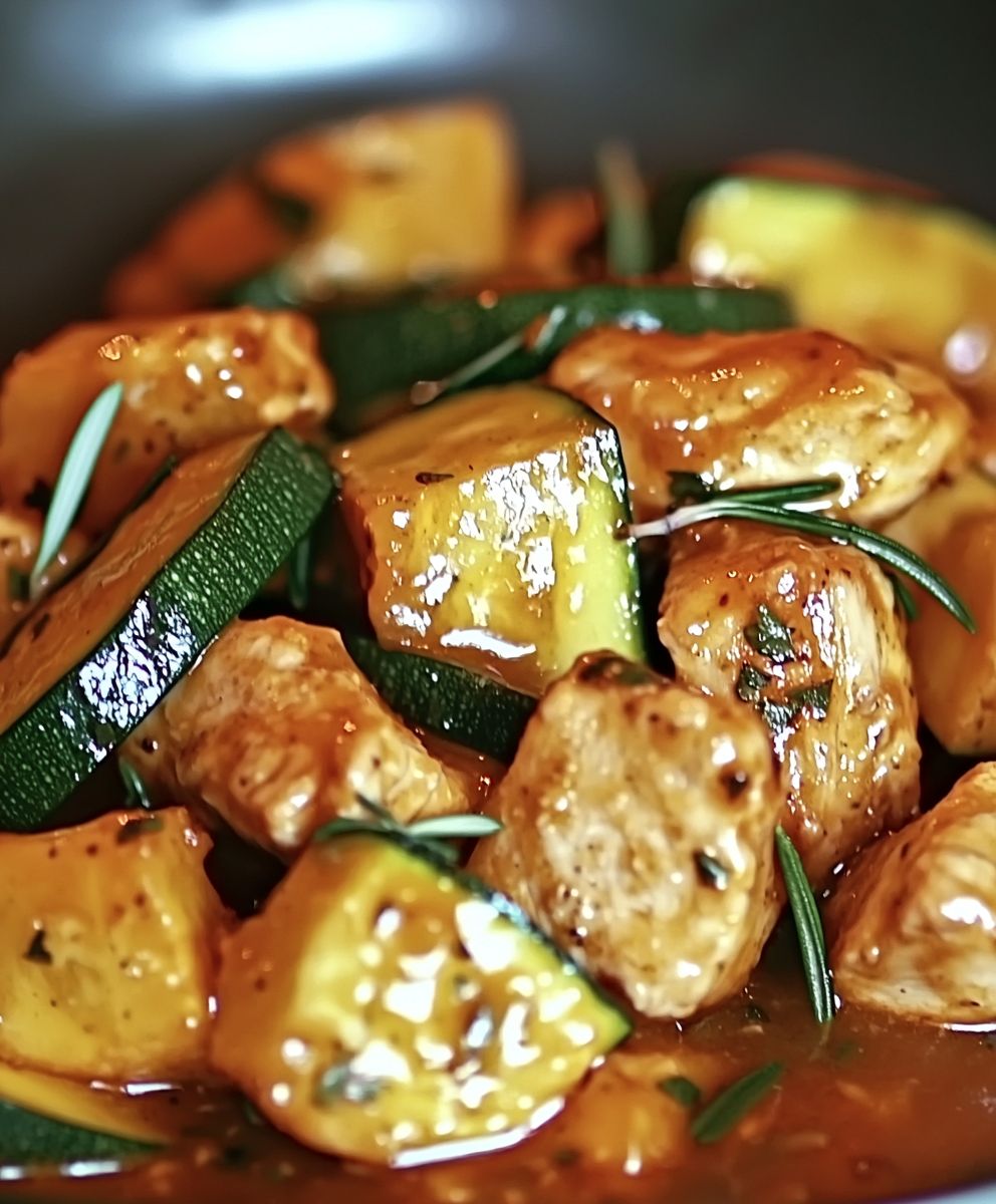 Sauté de poulet courgettes