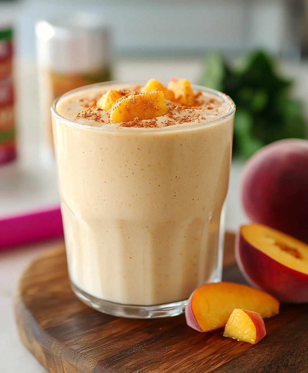 Smoothie pêche riche en protéines