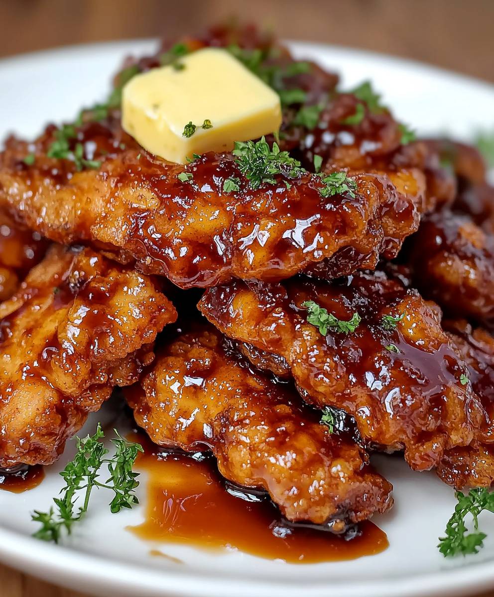 Poulet frit beurre miel