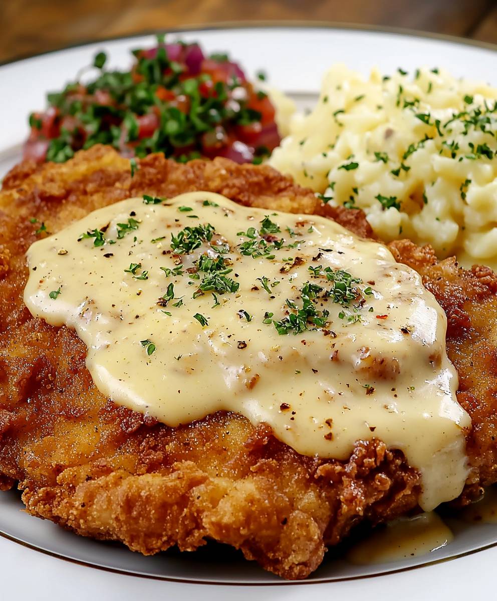 Poulet frit sauce campagnarde