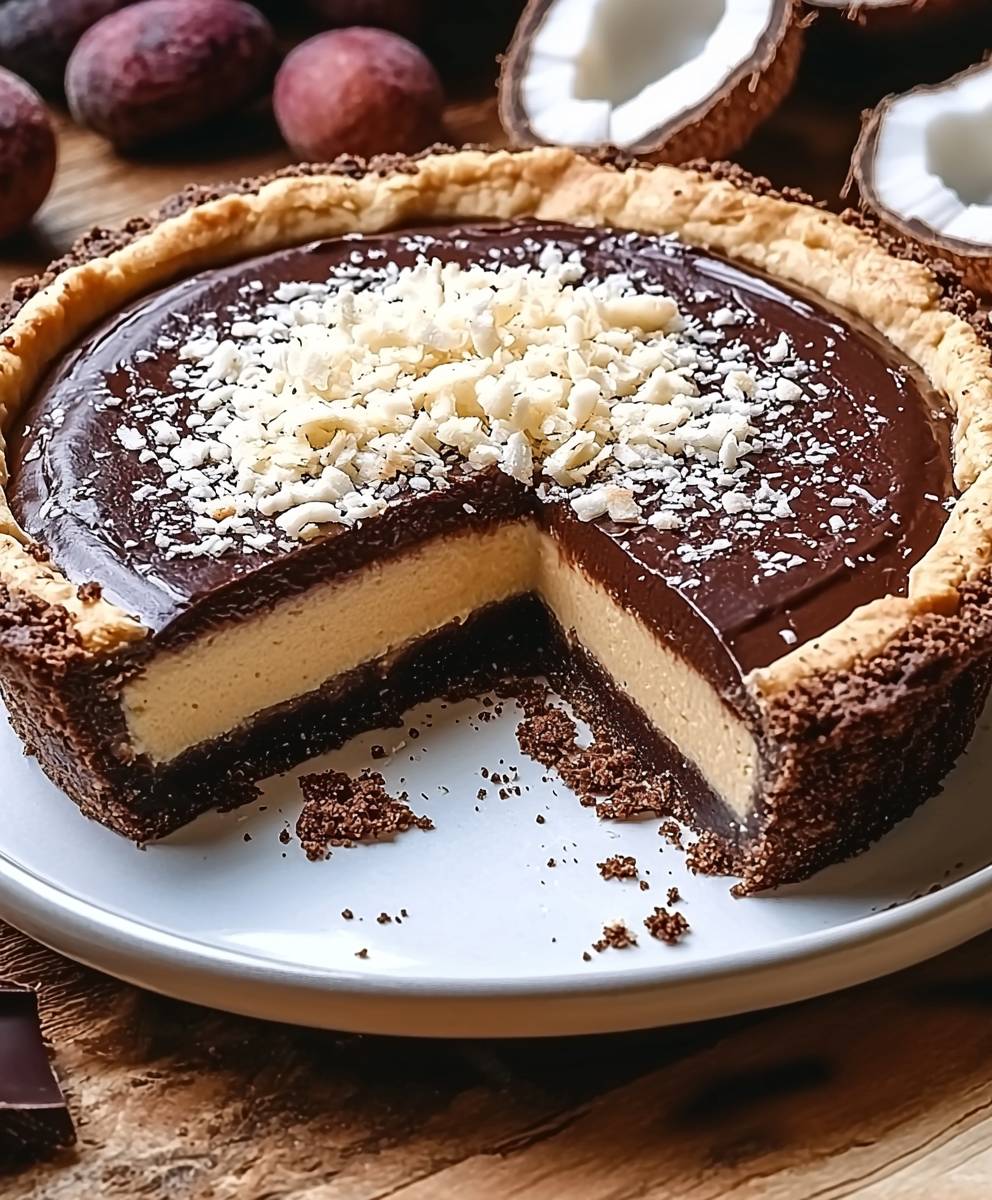 Tarte chocolat mousse noix de coco