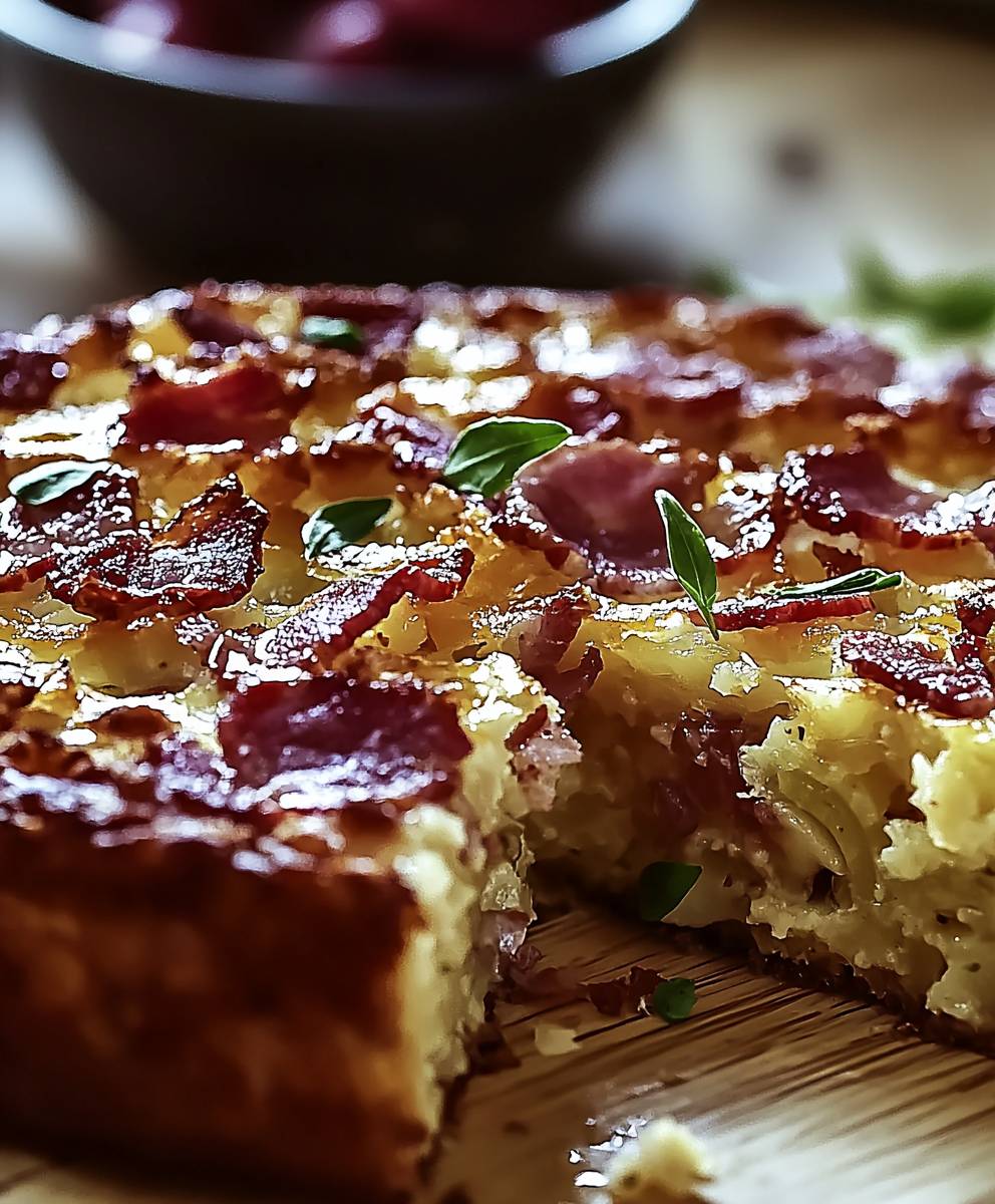 Cake aux poireaux lardons parmesan