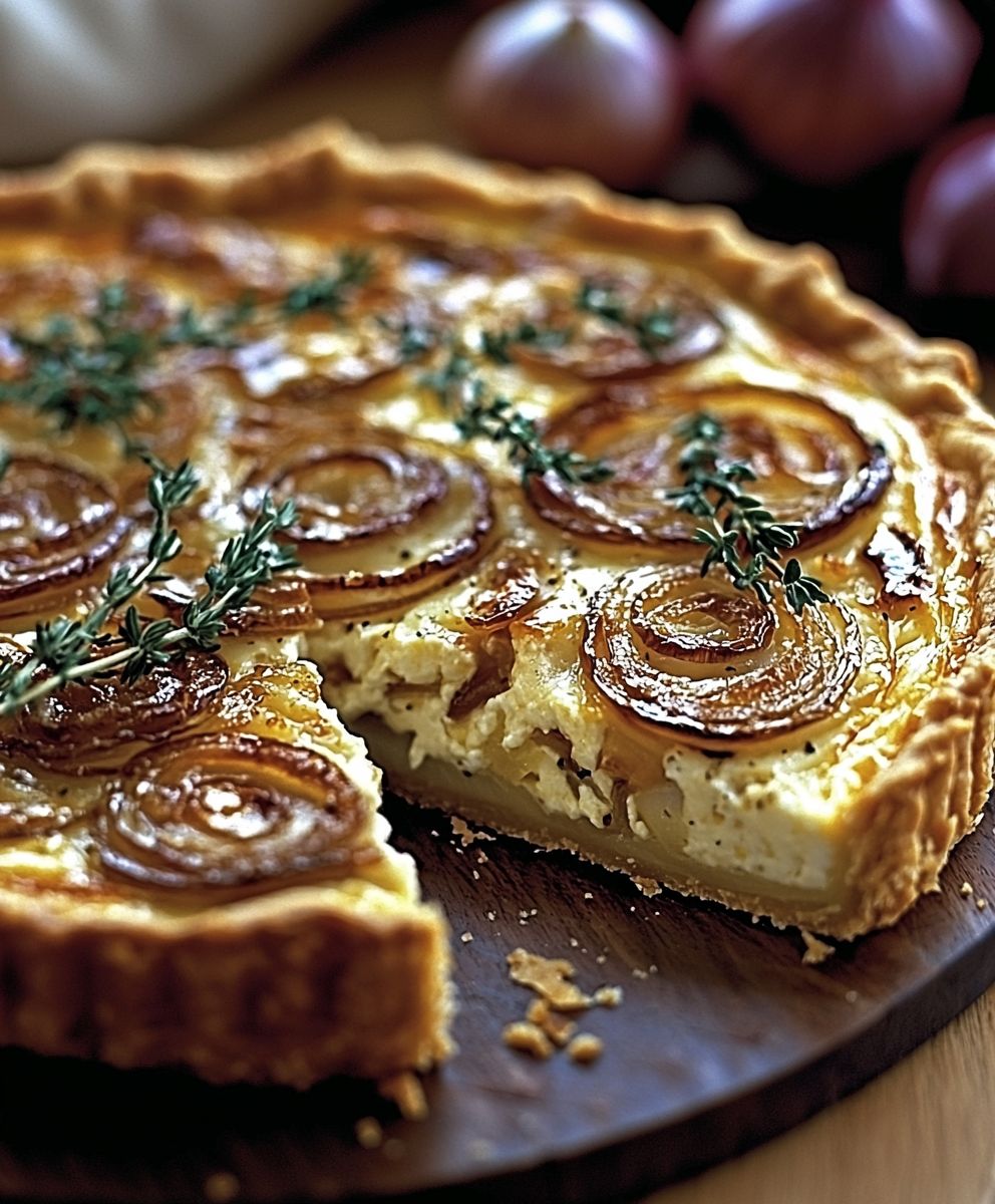 Quiche aux oignons et fromage