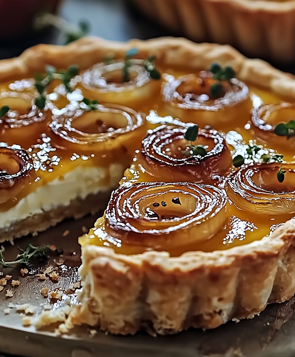 Tarte oignons caramélisés chèvre