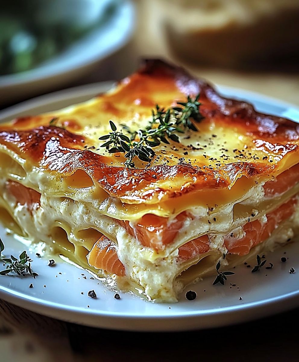 Lasagnes saumon poireaux chèvre