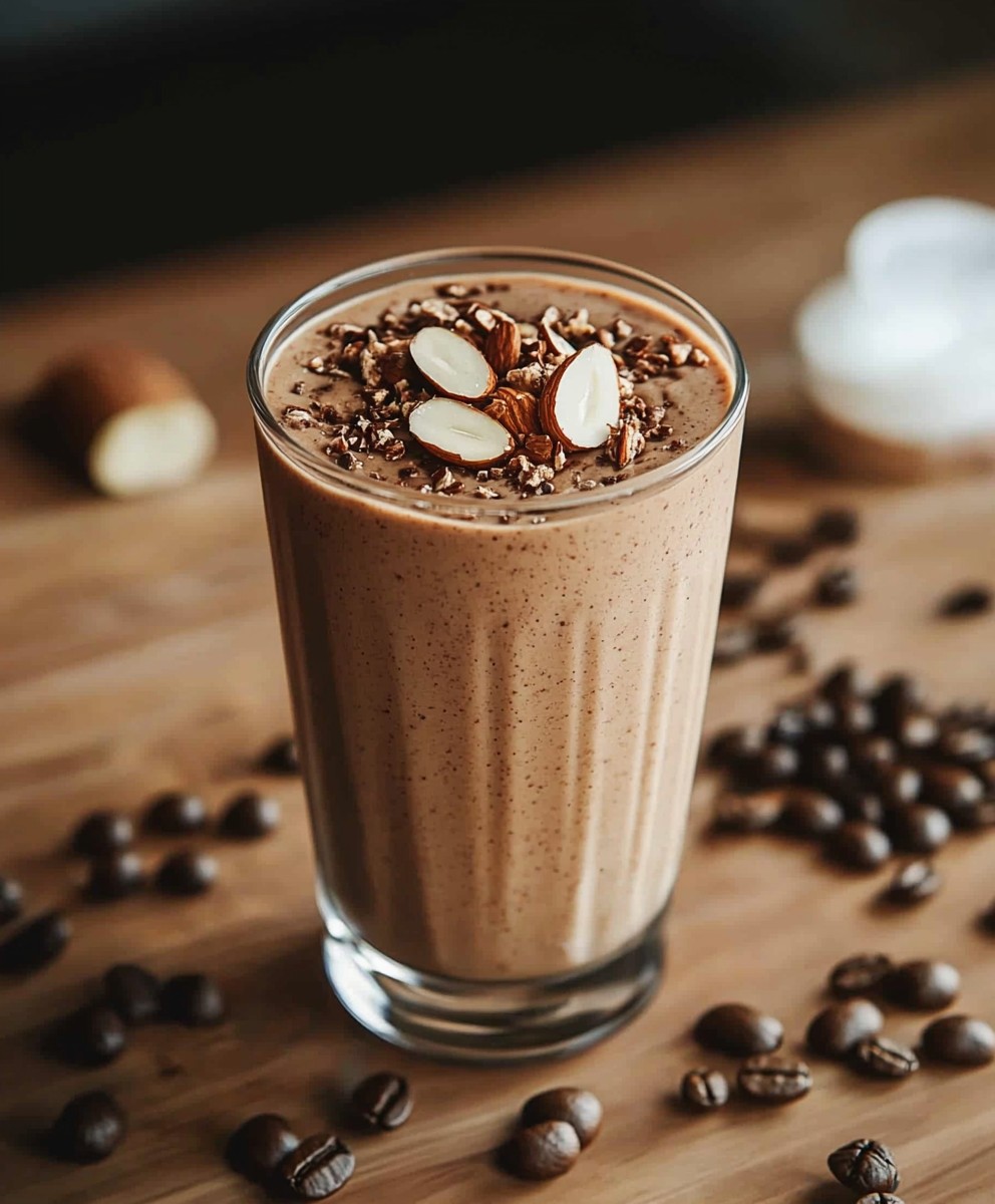 Smoothie protéiné amande café