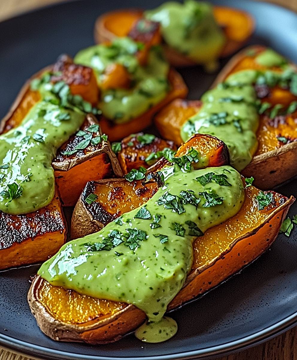 Patate douce rôtie avocat