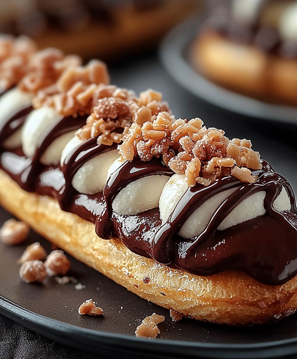 Éclairs chocolat praliné pâtisserie