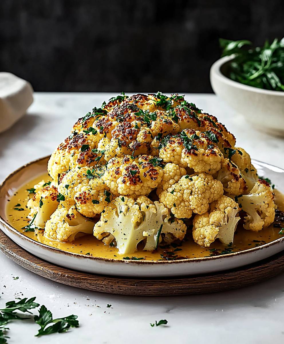 Chou fleur entier rôti