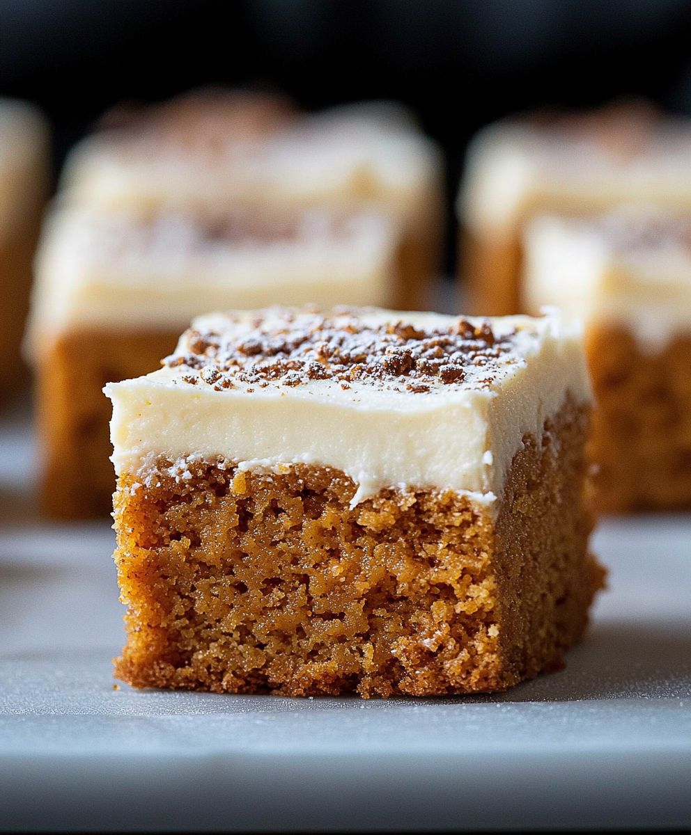 Barres citrouille glaçage fromage crème