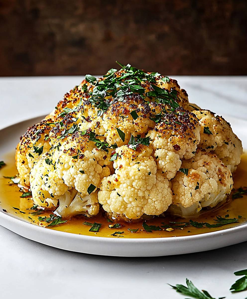 Chou fleur entier rôti