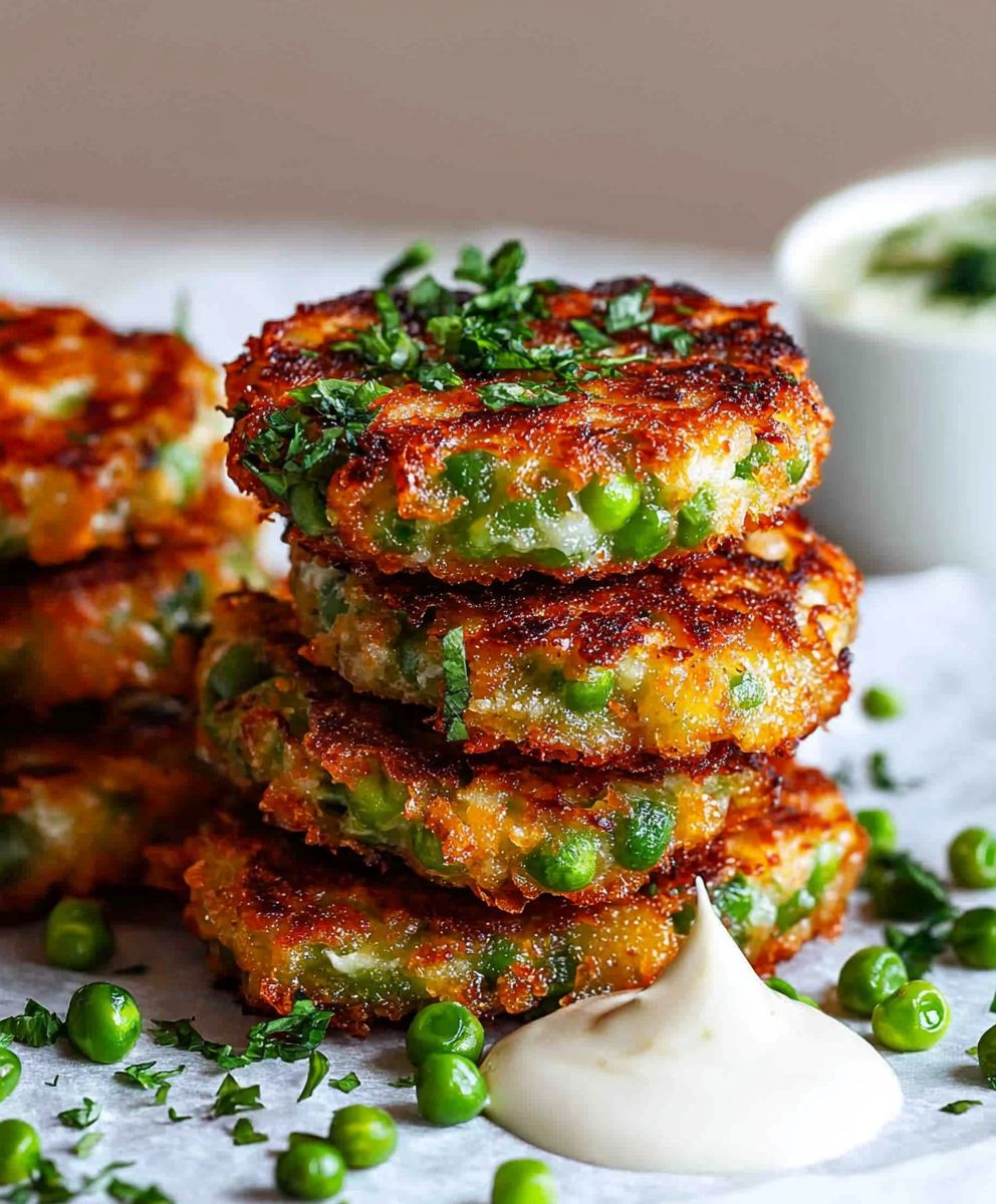 Beignets petits pois croustillants