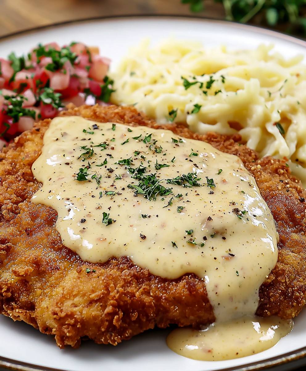 Poulet frit sauce campagnarde