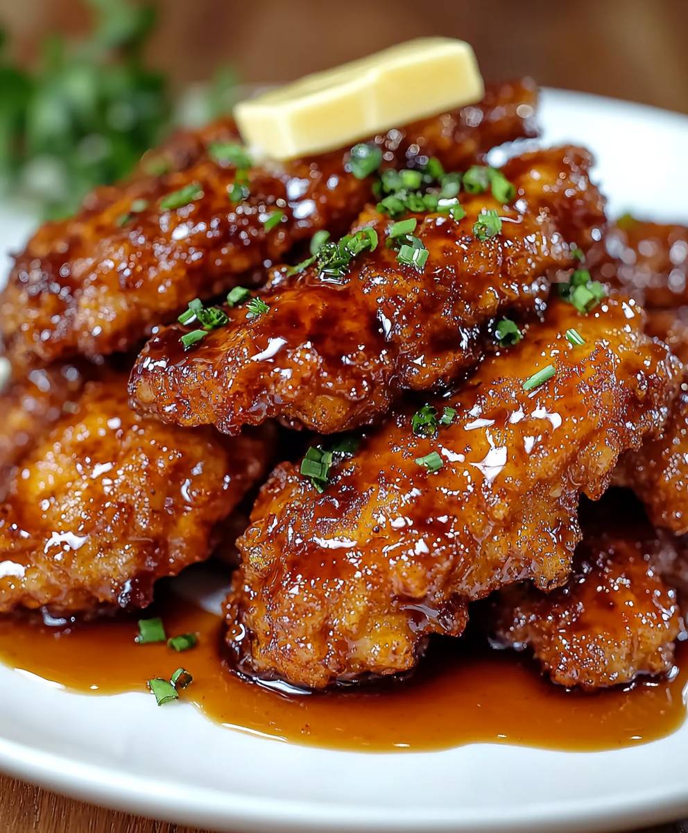 Poulet frit beurre miel