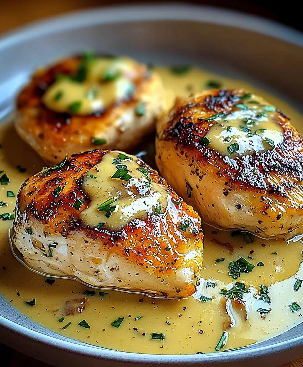 Poulet crème moutarde Dijon ail vin