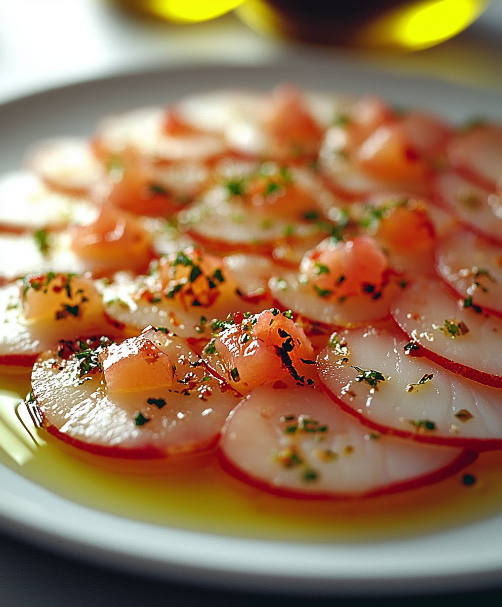 Carpaccio Noix Saint Jacques Pamplemousse