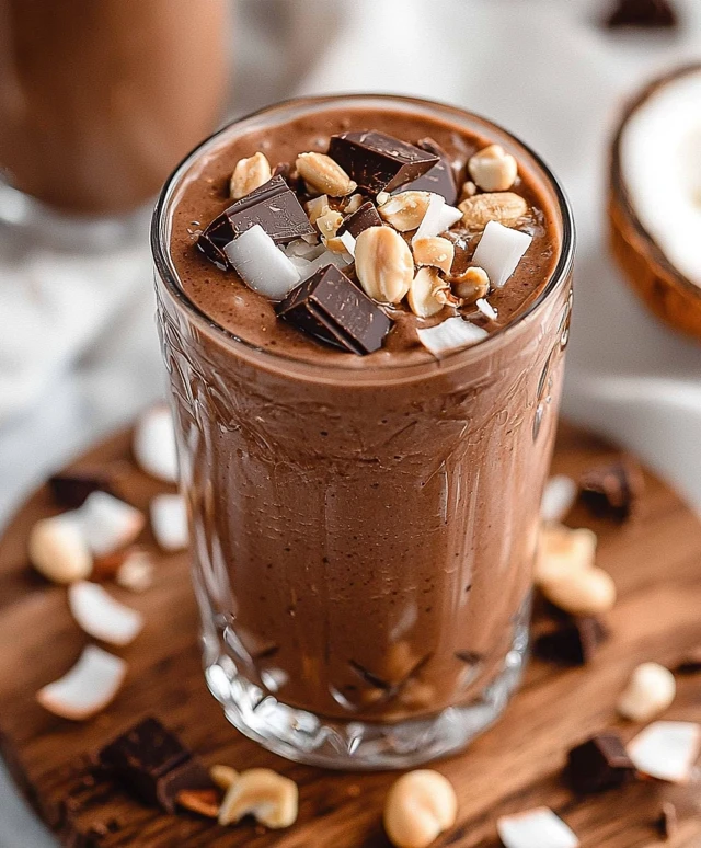 Smoothie chocolat courgette noix de coco