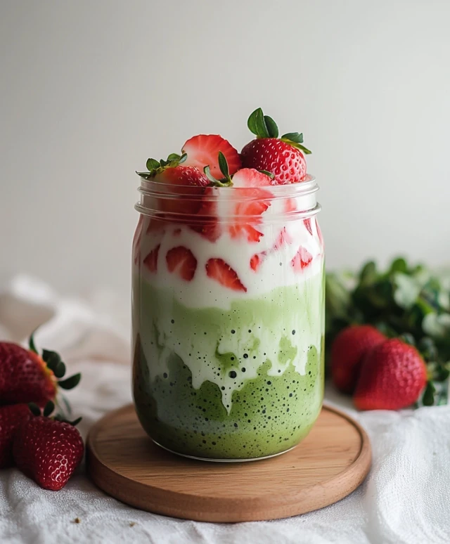 Latte Matcha Fraise