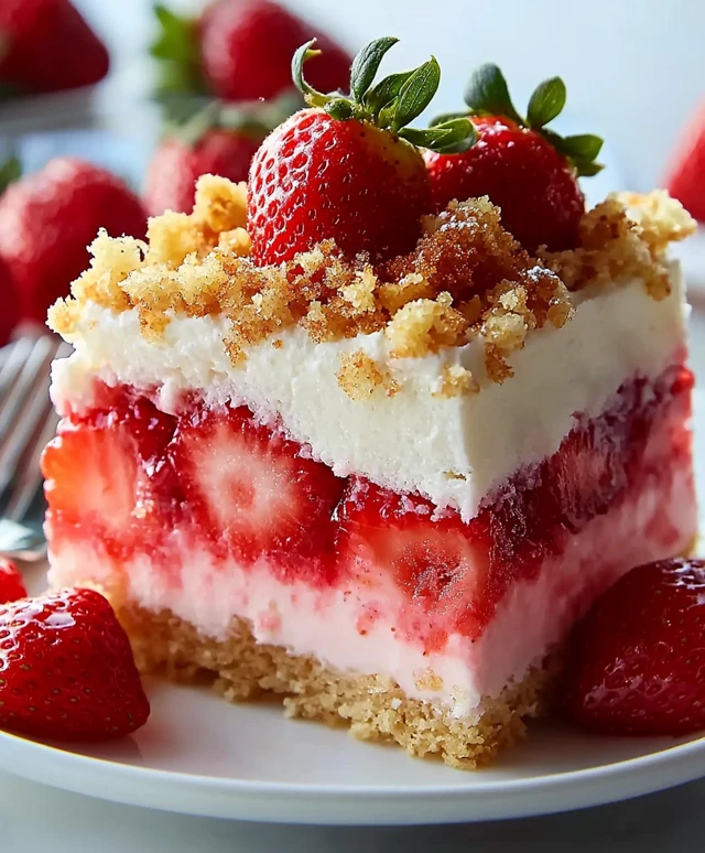 Gâteau croustillant fraises