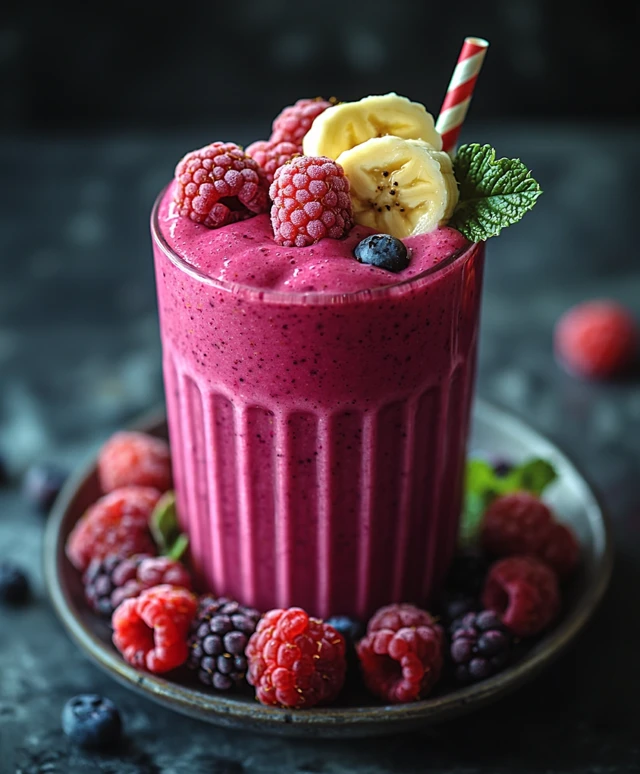 Smoothie aux baies et banane