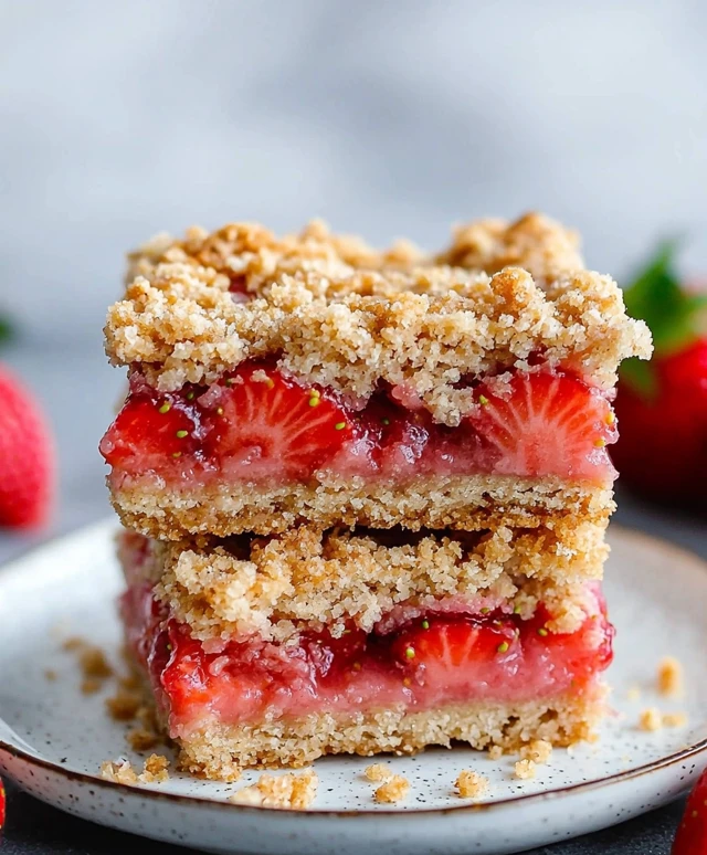 Barres crumble fraises