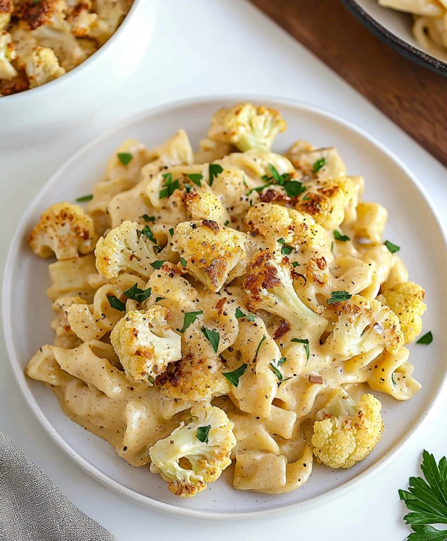 Chou-fleur rôti Alfredo végétalien