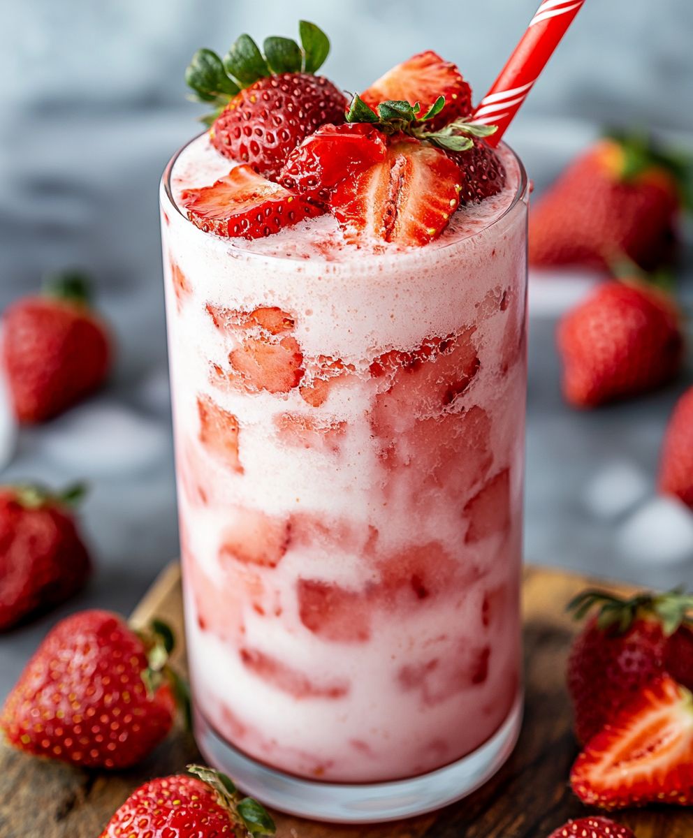Lait végétalien fraise