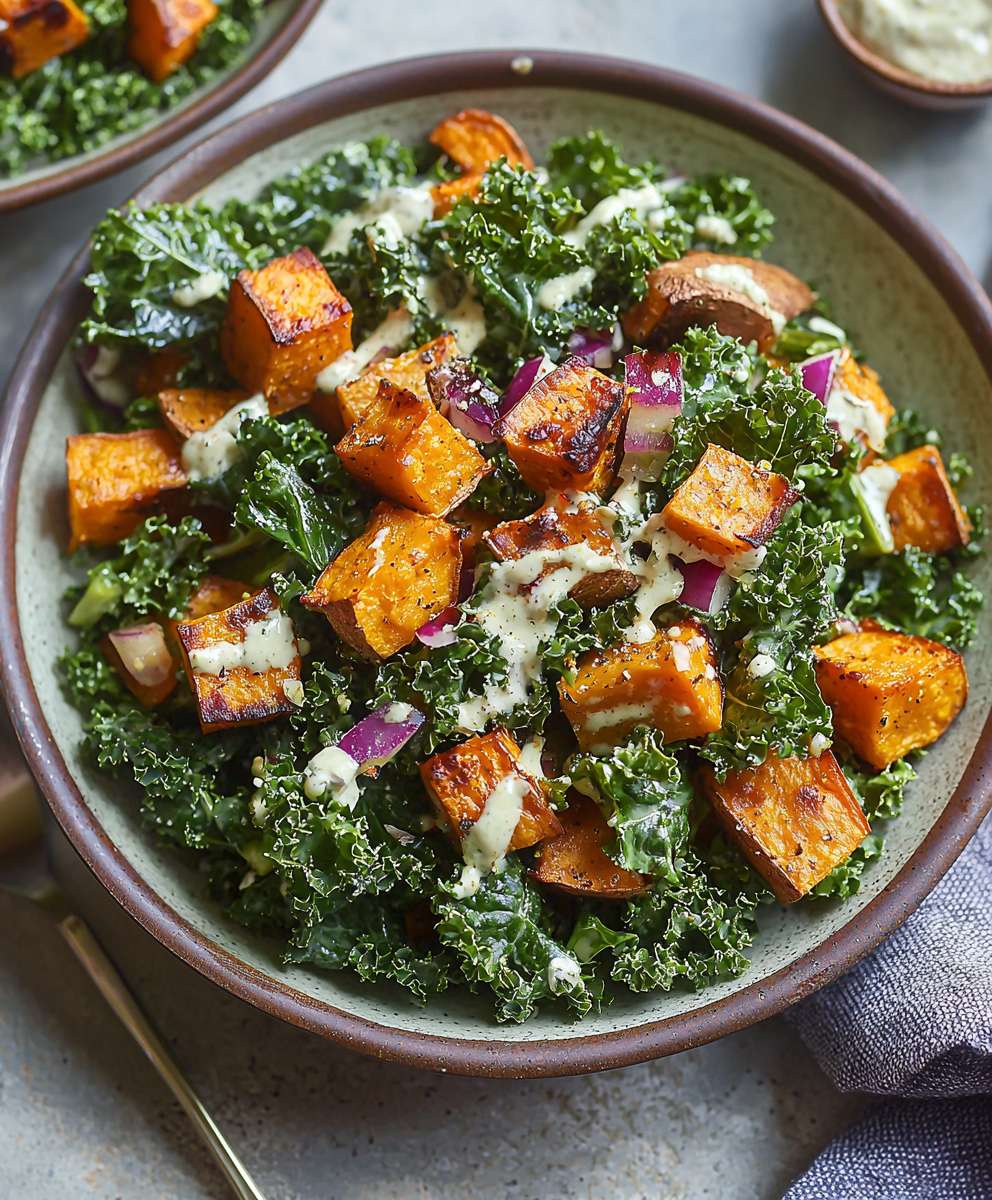 Salade chou frisé patates douces